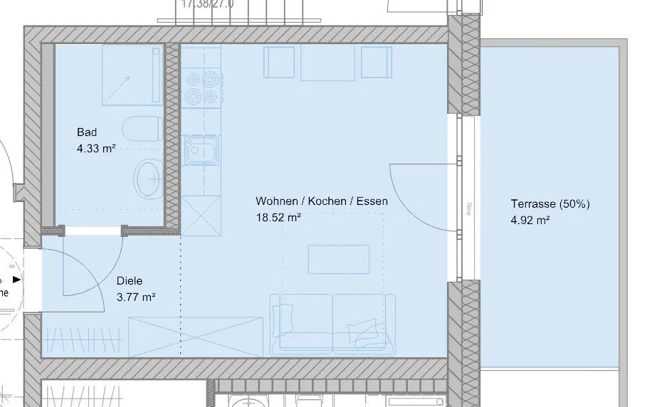 Beispielgrundriss Haus 4, Wohnung 01